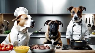 funny dogs cooking and bike cool