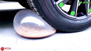 Crushing Crunchy Bottles with Tyres funny experience