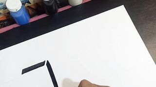 make calligraphy writing Aunk's name