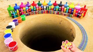 EXPERIMENT_ Giant Toothpaste Eruption from Coca-Cola, Mtn Dew, Fanta vs Mentos in big Underground