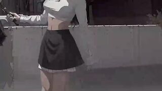 Coolest skateboarding girl AI short video
