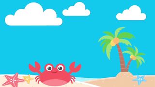 Cute Beach Scene Animated