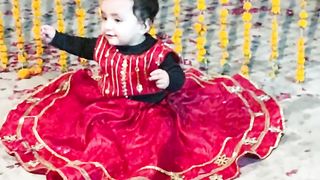 Cute baby girl in dasi outfit
