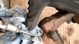 Remove disk brake caliper piston