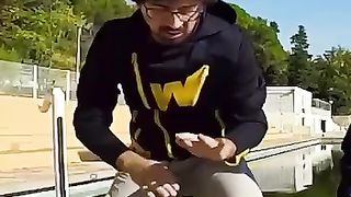 The guys are great at playing children's musical instruments