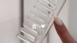 ASMR hair wash routine ????