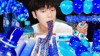 ASMR-MUKBANG-직접-만든-갤럭시-꿀젤리-블루-디저트-아이스크림