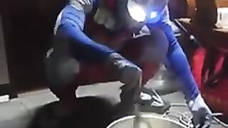 Ultraman is cooking.