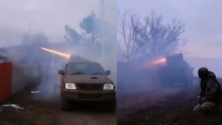 Improvised MLRS used by Ukraine’s 71st Jaeger Brigade