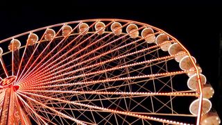 ferris wheel illuminated at night