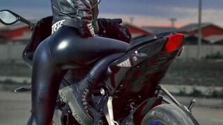 Beautiful girl biker