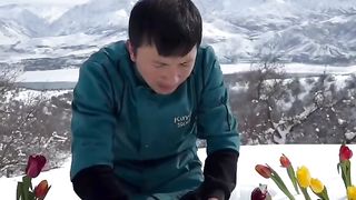 ASMR blue somsa #cooking