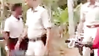 সন্দেশখালি স্থানীয়দের সতর্ক করতে পুলিশের মাইকিং