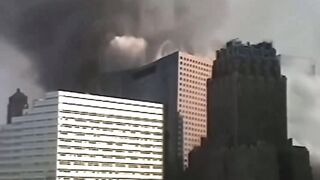 Footage taken in the evening of September 11th 2001 shows the collapse of World Trade Center 7.