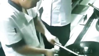 Instructing the new cook's assistant