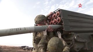 Russian Rocket Artilery Tornado-G MLRS in 20 seconds