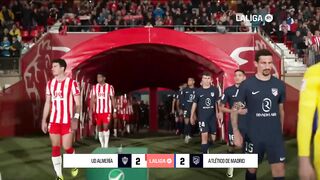 Summary of the match between Almeria and Atletico Madrid (2-2)  Stage 26 - Spanish League