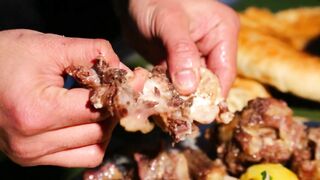 Cooking Giant Meat Sheep????cooked in Nature ASMR #cooking #nature
