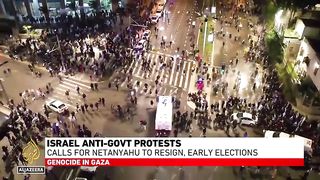 Anti-government protests in Tel Aviv demanding the resignation of Benjamin Netanyahu