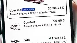 The guy orders a plane through Uber