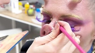 human face paint like a pig