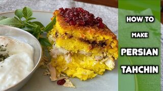Tahchin - Persian Crispy Rice Cake with Chicken