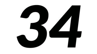 The number of thirty-four