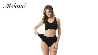 Molasus Women's Cotton Underwear High Waisted Full Coverage Ladies Panties (Regular & Plus Size)