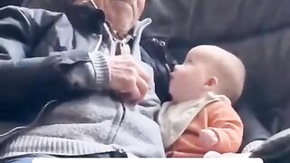 Baby Copying Grandfather