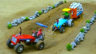 Diy tractor stuck In mud science project | agriculture machinery on heavy off road