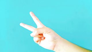 Blue screen video, two fingers
