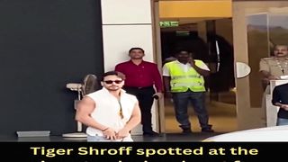 Tiger Shroff spotted at the airport as he heads out for '#BadeMiyanChoteMiyan' promotions #tigershorff #short #shorts