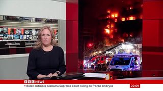 ℹ️ Firefighters battle huge blaze engulfing  apartment block in Spain | BBC Newsℹ️