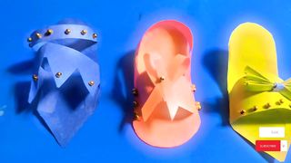 DIY Mini Paper Slippers / Paper Crafts For School / Paper Craft /kids craft ideas / Origami Slippers