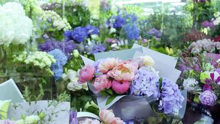 View to the sideboard of a flower shop