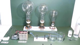 Voltaic arc 310V DC with salt water