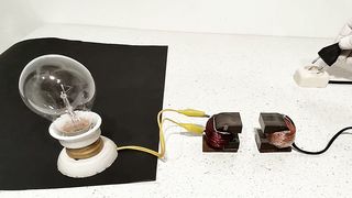 Simple demonstration of operation of the electrical transformer and electromagnet