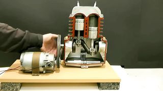 Piston motion with electric motor