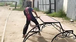 A cool bench that transforms into a table