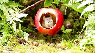 An apple mouse house