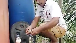 Providing patent fertilizer in drinking water for chickens