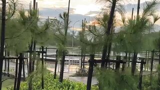 the sun is covered by clouds