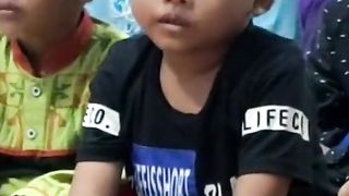 The little child is very sleepy