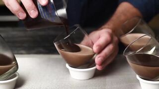 Chocolate dessert panna cotta. Easy to make. No bake.