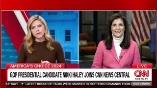 Haley reacts to Donald Trump calling her 'birdbrain'.