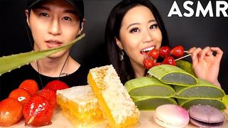 MOST POPULAR FOOD FOR ASMR with STEPHANIE SOO (Honeycomb, Aloe Vera, Tanghulu, Macarons)