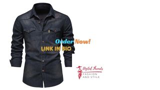 Elastic Cotton Denim Shirt High Quality Men Long Sleeve | #AliExpress #Amazon