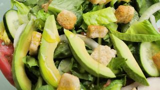 Detailed view of a healthy salad
