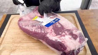 Brisket trimming and seasoning