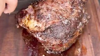 Perfectly cooked cowboy steak